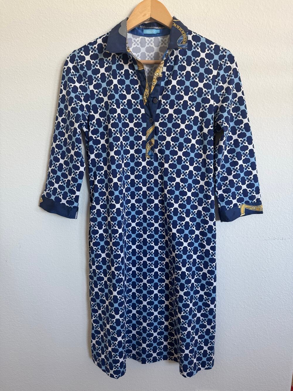 J. McLaughlin Womens Elena Cataline Cloth Polo Dress Size Small Casual Shift